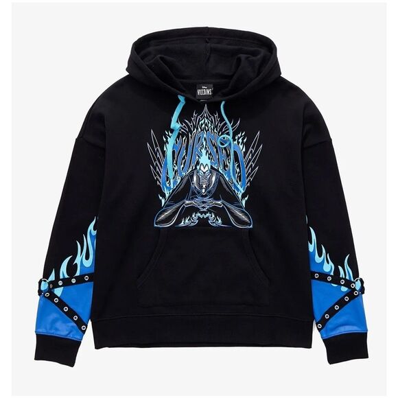 Disney Villains Hades Hercules "Cursed" Studded Harness Hoodie Sweatshirt - Picture 1 of 8
